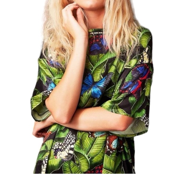 Curate by Trelise Cooper Wearable Art Butterfly Tunic Dress -Green - Size XS - Picture 1 of 9